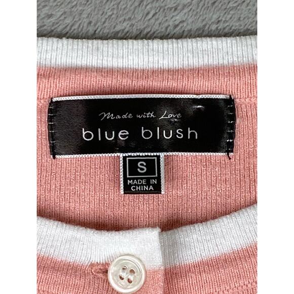 Blue Blush Super Super Soft Pink Button Up Shortsleeve Crop Top Women’s Small - Picture 5 of 8